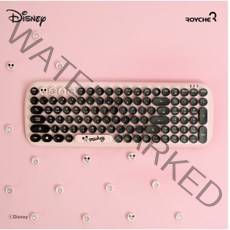 디즈니 정품 캐릭터 무선 레트로 키보드 귀여운 미키 마우스 곰돌이 푸 예쁜 피글렛 핑크 저소음 노트북 사무용 업무용 사무실 카페 푸우 특이한 디자인 미니 다이소, 미키마우스 레트로 키보드