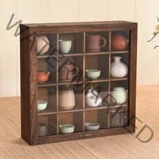 미니그릇장 다용도 빈티지 엔틱 그릇장 다기장 원목 그릇 장식장 찻장 카페장 3종, 브라운