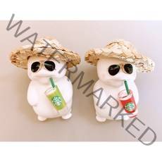 [라뮤즈캔들] 밀짚모자 지방이 1+1 세트 (선글라스 모자 별다방 리필오일 포함) 차량용 석고방향제 차량용방향제, 헤스페리데스