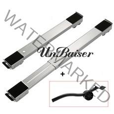 UNBAISER-튼튼한 이동식 김치 냉장고 받침대 선반 드럼 세탁기 건조기 거치대 바퀴달린 김치 냉장고 바퀴달린 받침대 이동식 드럼 세탁기 건조기 거치대, 2열 24륜 받침대, 실버 한 쌍