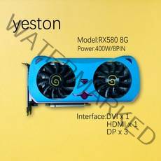 그래픽카드 yeston amd radeon rx580 8g rx590 rx5500xt 5600xt rx5700xt 8g 6500xt 6600xt vega56 gpu radeon, 예스톤 580 8g