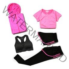 DM 여성용 알럽핏 라인 컬러 요가복 세트