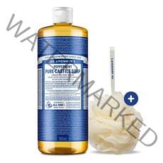 닥터브로너스 페퍼민트 퓨어 캐스틸 솝 950ml+샤워볼