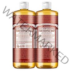 닥터 브로너스 순수 카스티야 액체 비누 유칼립투스 32 온스 2팩, 32fl oz(2팩)