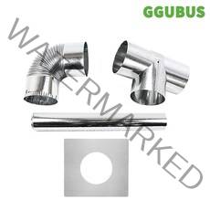 [본사직영] 꾸버스 화목난로 연통 펠렛난로 19종 소켓 모음, 110mm 엘보