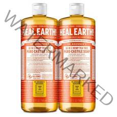 닥터브로너스 바디워시 샴푸 유기농 오일 캐스틸 솝 티트리 946ml 2개