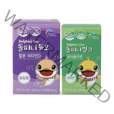 돌피니듀오 철분 비타민 D 100g 포도맛 + 돌피니징크 츄어블아연 사과맛 60g, 1세트