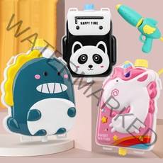 캐릭터 애니멀 공룡 유니콘 배낭 물총 펌프 워터건 물놀이 여름 대용량 장난감 샷건, ups046-2 핑크공룡