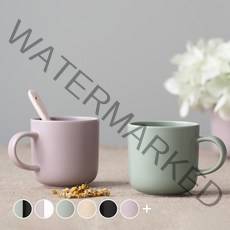 보울보울 레트로라인 머그컵 320 ml, 라벤더바이올렛, 그린티라떼, 2개