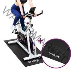 바디잇 실내 자전거+매트 스피닝 가정용 헬스 자전거 홈트 유산소 사이클 싸이클 스핀 바이크 운동기구 야핏 센서 설치 가능, 블랙+매트