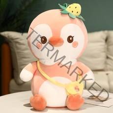 펭귄인형 펭귄쿠션 애착인형, 핑크, 35cm