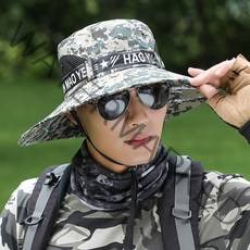 모자 차양 여름 낚시 여름 밀짚 모자 야외 등산 태양 테두리 남자 여름 자외선 차단제 모자, 평균 코드, 디지털 위장-카키
