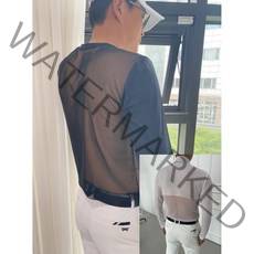 남성 골프 이너웨어 냉감 아이스 쿨 티셔츠 메쉬 여름 자외선차단 이너 골프복 검정색 흰색