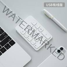 BOW 보우 미니 블루투스 유선 무선 노트북 보조 키보드 HW157S 텐키 넘버 숫자 숫자키 스퀘어 패드 키패드 아이디어 상품, 2.유선 화이트