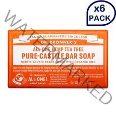 Dr Bronners 닥터브로너스 올인원 퓨어 캐스틸 비누 티트리향 140g 6개