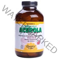 컨트리라이프 츄어블 아세로라 비타민 C 500mg 웨이퍼 글루텐 프리, 180개입, 1개