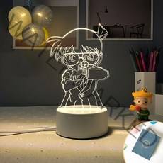 아크릴led램프 침대무드등 수면등 아이디어 특별한선물, 코난 2 - (플러그 3색 램프)