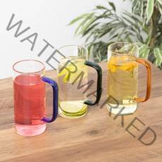 베르겐 컬러손잡이 내열유리 머그컵 3종 세트, 오렌지, 그린, 블루, 1세트