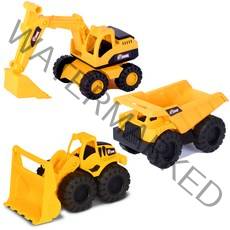 부추카 라이노 모래놀이 소형 중장비 수동완구 3종 세트, Yellow + Black