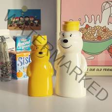 휴대용 곰 물통 곰돌이 물병 베어보틀 꿀통 소스통 페트병 2size, (L) 360ml