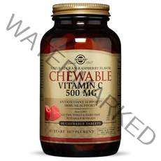 솔가 비타민 C 500mg 내추럴 크랜-라즈베리 츄어블 타블렛 글루텐 프리, 90개입, 1개