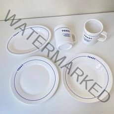 DFMEI ins풍 빈티지 레터링 심플 도자기 접시 파스타 볶음밥 딥 디스크 타원반 모닝커피, DFMEI TOAST