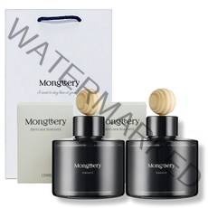 몽때리 세레니테 차량용 방향제 자동차 디퓨저 120ml 2개+쇼핑백 선물용, 청포도, 클린코튼