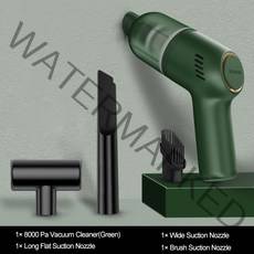 8000Pa 무선 자동차 진공 핸드 차량용 자동 가정 및 듀얼 사용 미니 청소기, 미국, 8KPa Green