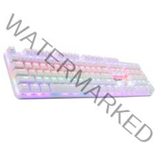 COX 교체축 레인보우 LED 게이밍 기계식 키보드 적축, CK420, 화이트