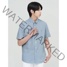 [빈폴] [SLIM] 스카이 블루 시어서커 스트라이프 반소매 셔츠 (BC2365A46Q)