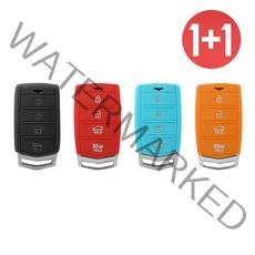 바이어블 1+1 제네시스 G70 G80 스마트 키 실리콘 케이스, 블랙+블랙