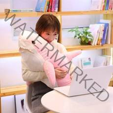상어인형 모찌 애착 봉제 베개 거대한 플러시 가중 장난감 박제 동물 독서 생일 선물, 140cm, 분홍색