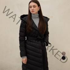 ELLE PARIS 여성 경량 덕다운 후드 코트