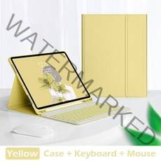 아이패드미니6 키보드케이스 미니5/4/3 무선블루투스 마그네틱 가벼운 접이식 스탠드, 옐로우 옐로우키 마우스