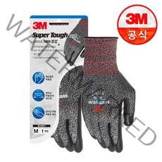 3M 슈퍼터프 안전장갑, 1개, NBR 장갑 블랙 M