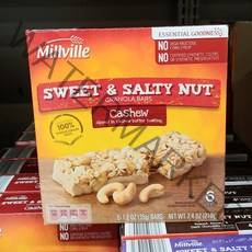 Millville Sweet&Salty Nut Granola Bars Cashew 밀빌 스윗 앤 솔티 넛 그래놀라 바 캐슈 6개입 총7.4oz(210g) 2개