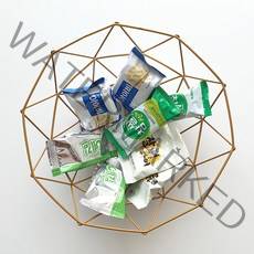 더이쁨 철제 다용도 간식바구니 다각형, 골드(EP-0738)