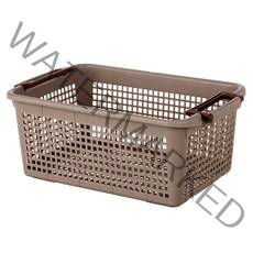 더자카 사각그물 손잡이 수납함, 브라운, 1개