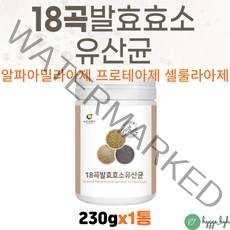 맥주효모 18곡 곡물발효 효소 파우더 발효미강 검정콩 밀기울 식이섬유 락토바실러스 유산균 셀룰라아제 1통 프락토올리고당 알파아밀리아제 프로테아제 락타아제 셀룰라아제 리파아제