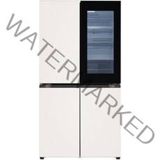 [색상선택형] LG전자 디오스 오브제컬렉션 노크온 4도어 냉장고 메탈 870L 방문설치, 베이지(상단), 베이지(하단), T873MEE312