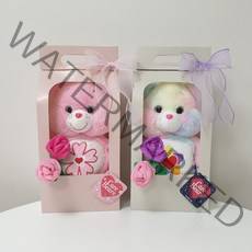 체리블라썸베어인형 트루하트베어인형 장미꽃 인형꽃다발 캐리어, 트루하트베어+밀크캐리어+장미꽃인형