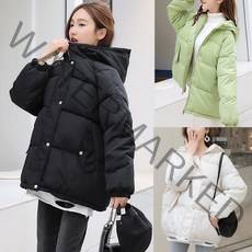 와이제이 오버핏 하이넥 후드 패딩점퍼 빅사이즈 숏패딩점퍼 3컬러 YJKP112