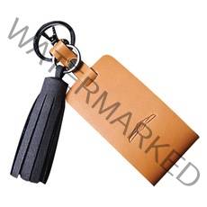 제렌폴 제네시스 G70 G80 G90 GV80 4버튼 스마트키 케이스 ZH04, 카멜브라운(케이스), 멜란지그레이(태슬)