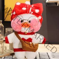 PKTOYS 나는예쁘다 캐릭터 깜짝 오리 인형 큐티 하트빵빵덕오리 인형, 사랑 연인 세트, 30cm