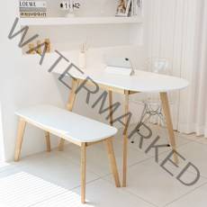 싯존 국산 원목식탁/카페테이블 반원형 1400X800mm, 화이트