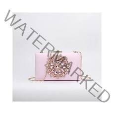 클러치 백 화이트 여성 가방 웨딩 지갑 신부 이브닝 크리스탈 여름 Color : Pink