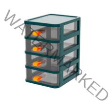 라라미즈 책상 미니 서랍장 수납함 정리함 4단, 에메랄드그린, 1개