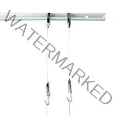 와이어 액자 피스형 픽쳐 그림 갤러리 전시 고리 걸이 부속 설치 벽면 간편레일 1m 세트, 실버, 1세트