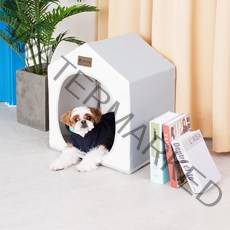 디팡 펫플레이 강아지 하우스 베이직, 블루 그레이