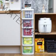 리빙스마일 슬림 틈새 플라스틱 수납장 서랍장, 3단 24x47x55cm